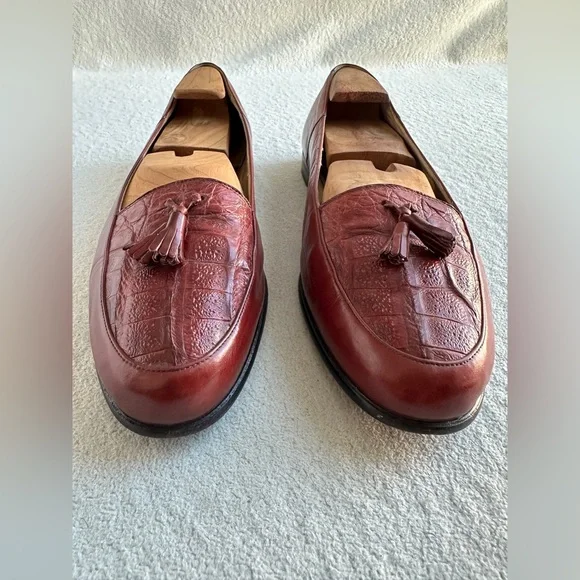 Mauri Ostrich Loafers men’s dress shoes red slip on 9.5 M